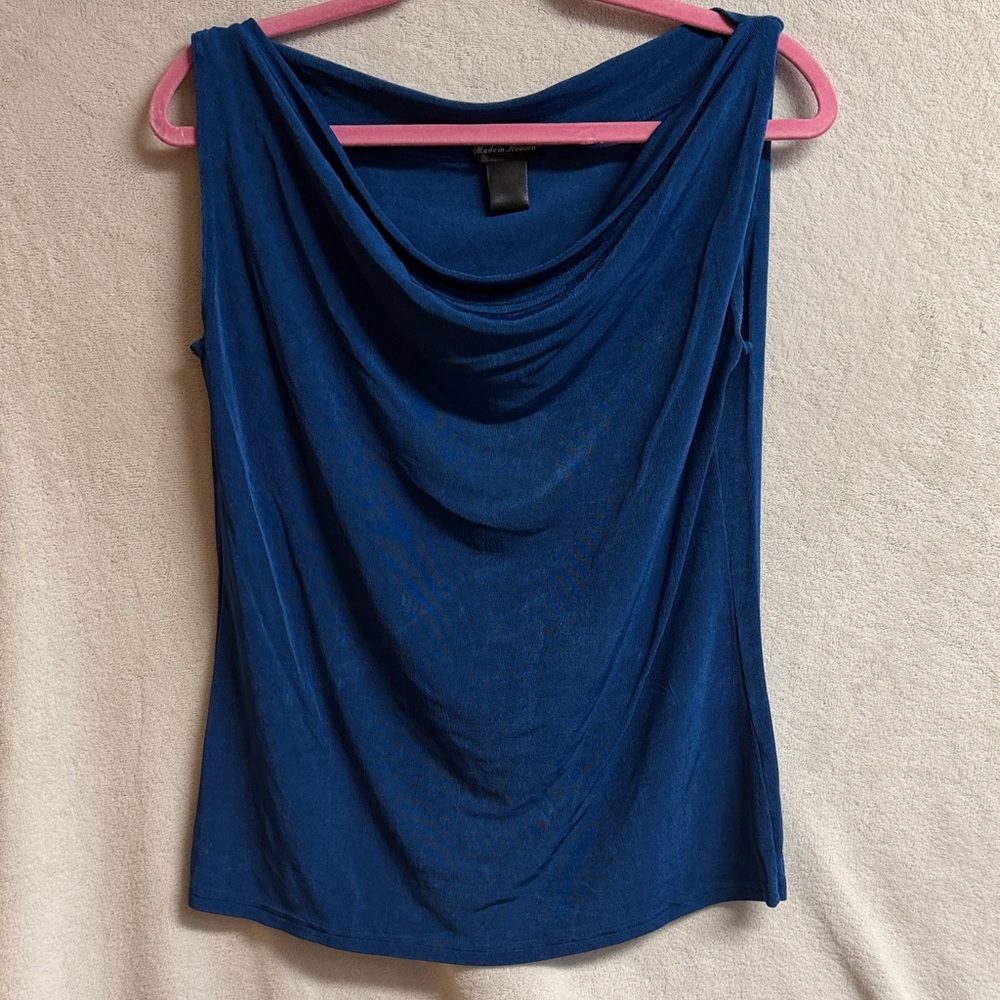 Cowl Neck Sleeveless Camisole - Blue